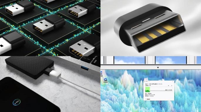 USB转接头三维产品动画完整版C4D工程