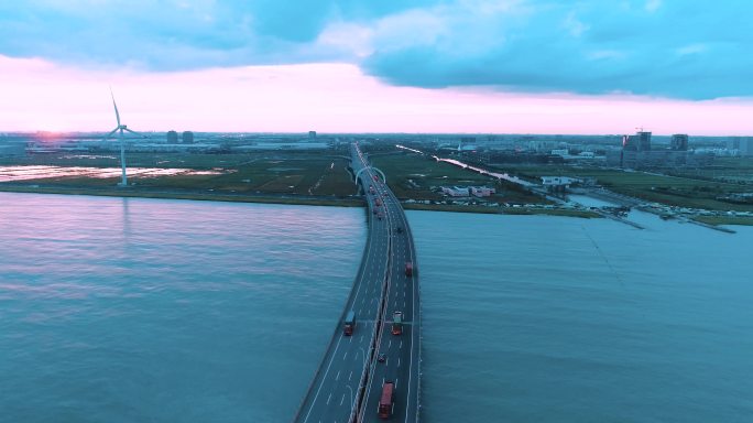 东海大桥4K航拍素材可商用