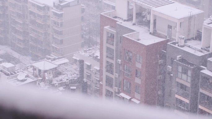 10倍慢速城市雪景