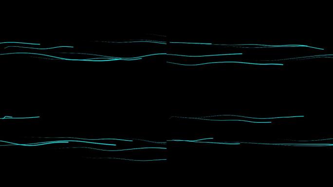 4K蓝色科技粒子流线条