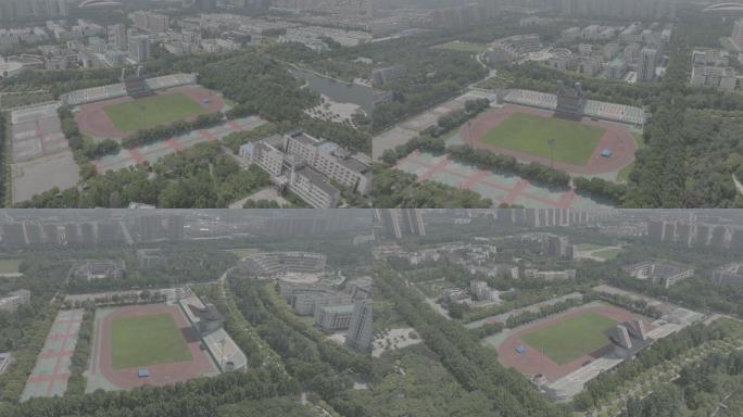 山东理工大学体育场航拍