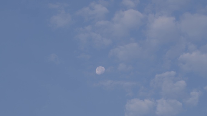 6K蓝天月亮与云层03【延时】