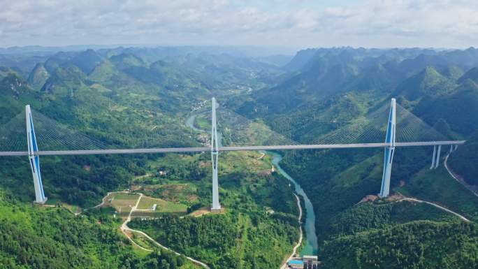 4K航拍贵州平塘大桥天空之桥