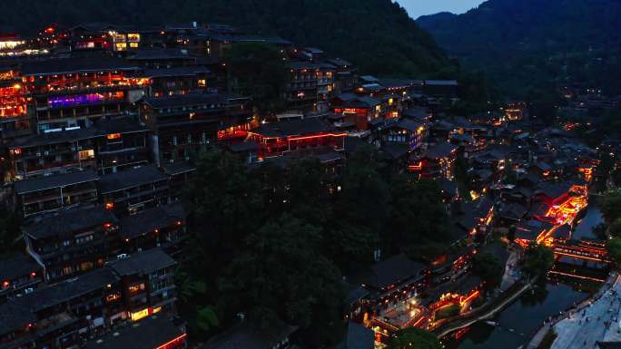 黔东南贵州风光千户苗寨夜景