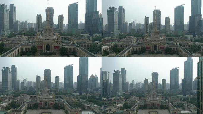 上海展览中心 航拍 上海风景 航拍4k