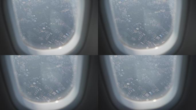 【4K正版】实拍飞机窗外城市景观 04
