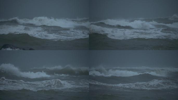 台风天巨浪-慢镜头