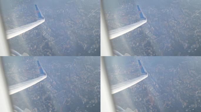 【4K正版】实拍飞机窗外城市景观 05