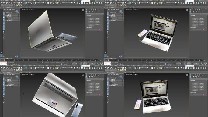 笔记本电脑、手机的3D模型