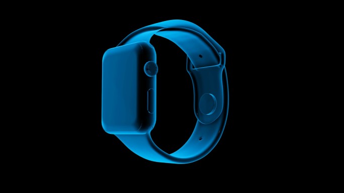 蓝色科技线条智能手环透明通道素材