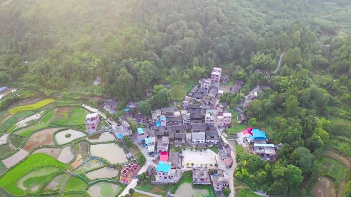 航拍小山村老建筑合集