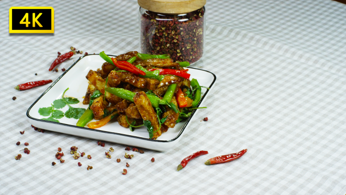 原创油炸茄子做菜过程油炸美食食材厨师烹饪