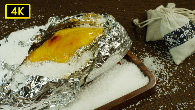 原创古法盐焗鸡做菜过程美食食材特色美食