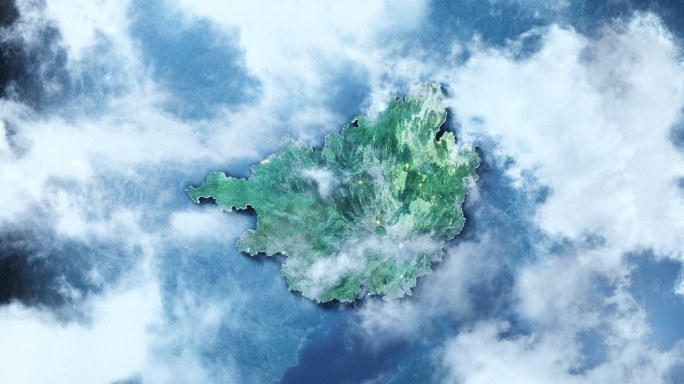 震撼云中俯冲广西壮族自治区三维地图