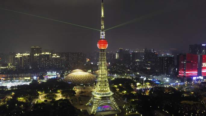 佛山电视塔航拍夜景