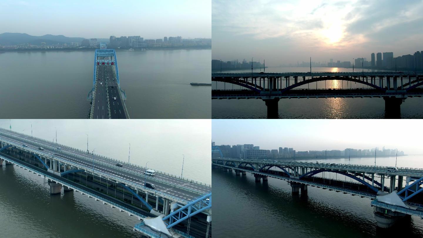 影视素材空镜复兴大桥杭州亚运会钱江新城