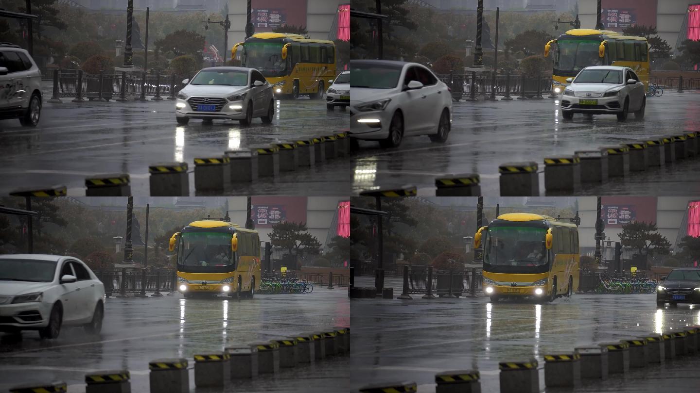 雨天城市街道车辆
