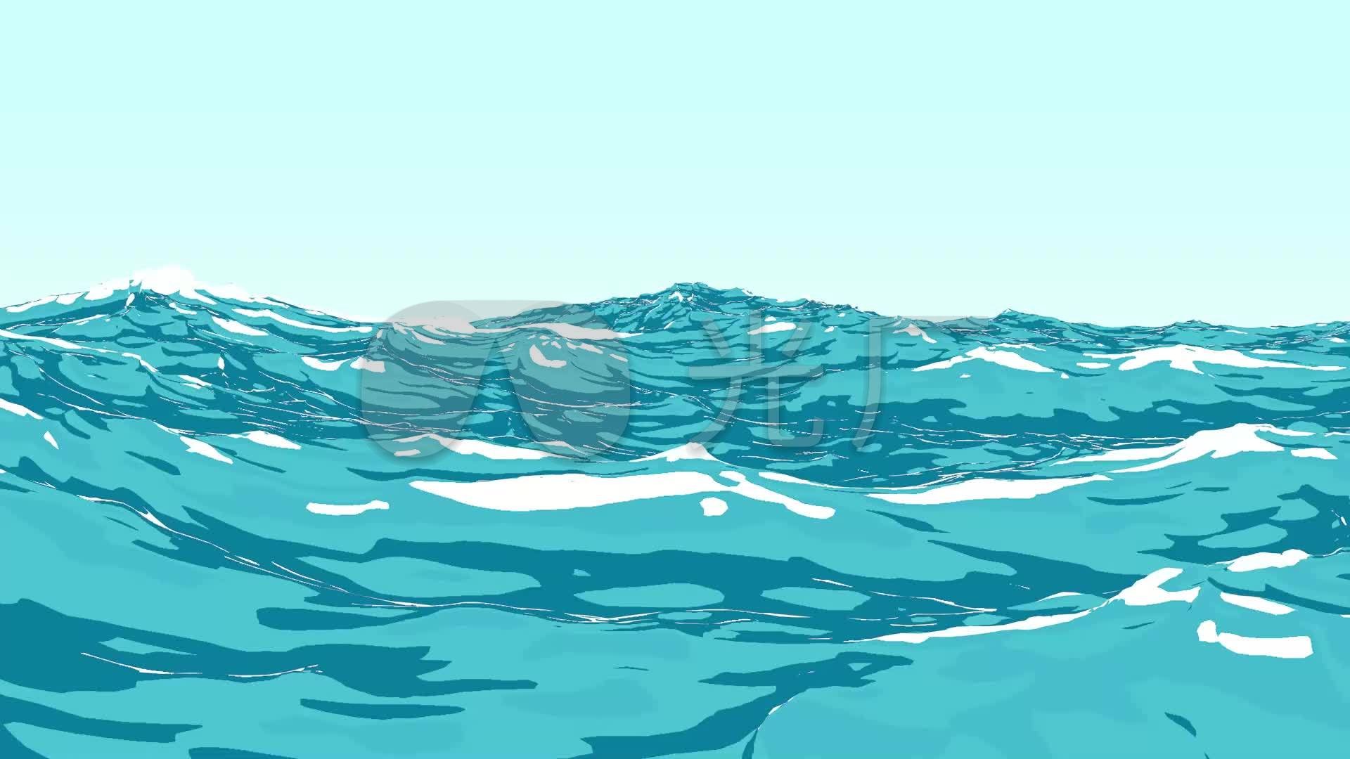 卡通汹涌海水波浪素材 - 水 - 易图网