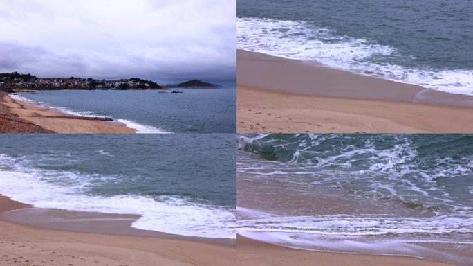 4K台风过境东山岛海滩沙滩海浪合集