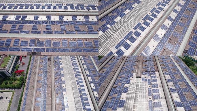 5.4K工业园厂房屋顶太阳能发电机组航拍