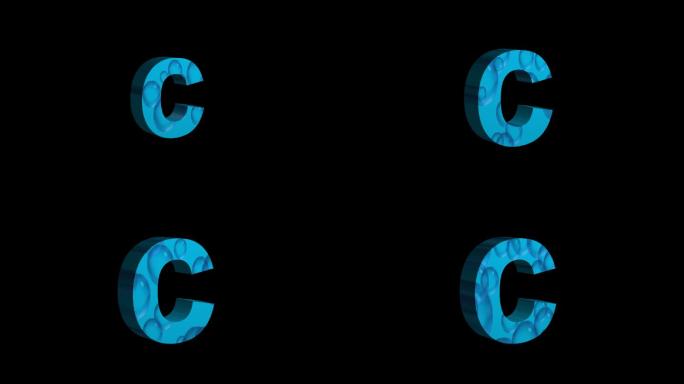 三维立体字母c