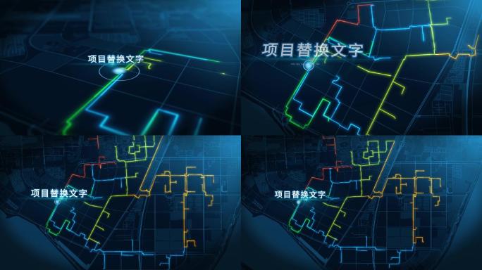 科技线路管网走线光线流动图