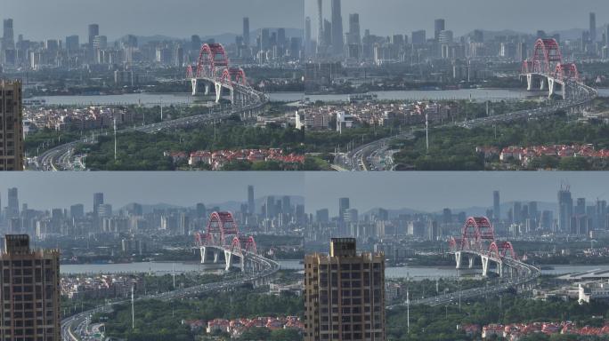 广州新光大桥远眺珠江新城广州塔全貌