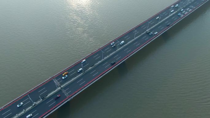 影视空镜素材俯瞰钱江大桥杭州亚运会