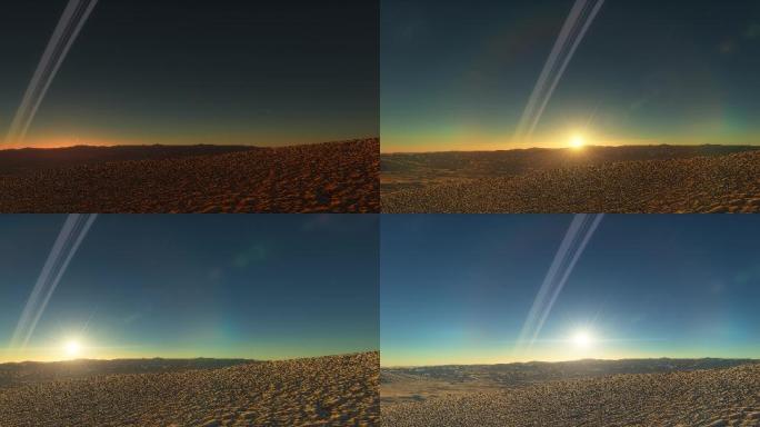 戈壁荒漠延时拍摄日出空镜