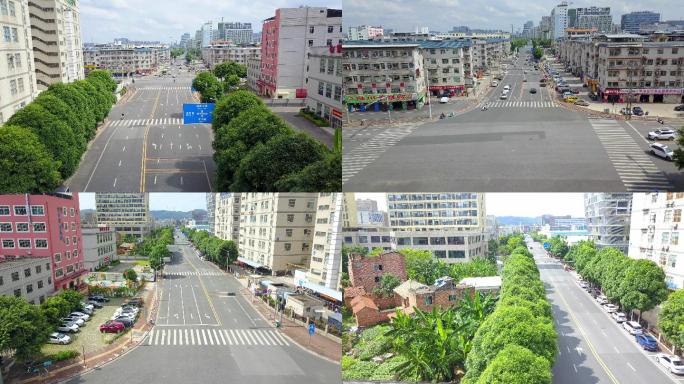 中国广西南宁的城市道路和建筑航拍