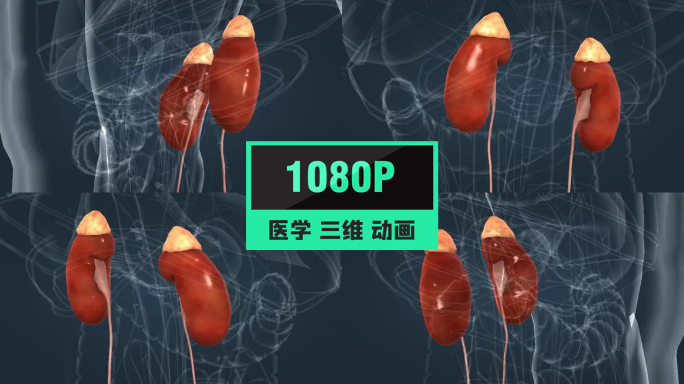 三维人体器官肾脏肾上腺肾盏输尿管