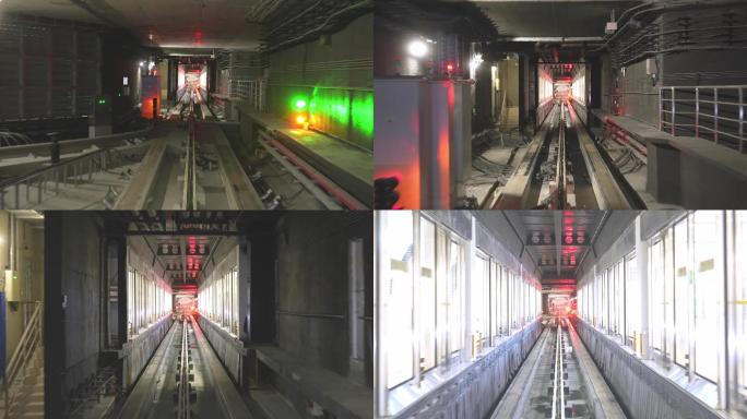 4K正版-机场地铁接驳车隧道铁轨 02