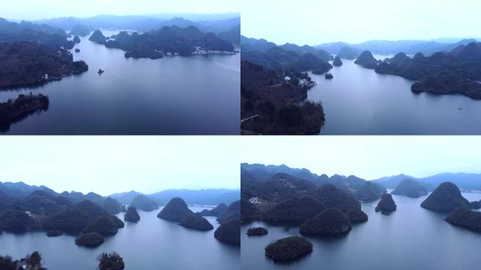 贵州湖泊风景 百花湖航拍