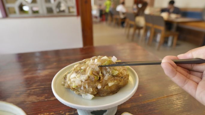 航拍福建平潭岛特色餐厅