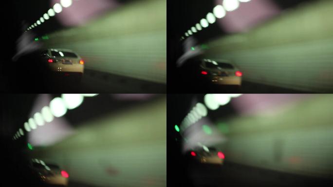隧道 车内拍摄 虚焦 汽车行驶转场画面5