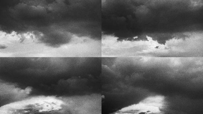【HD天空】黑白水墨虚幻风沙迷雾颗粒质感