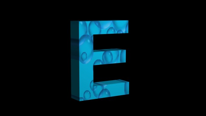 三维立体字母E