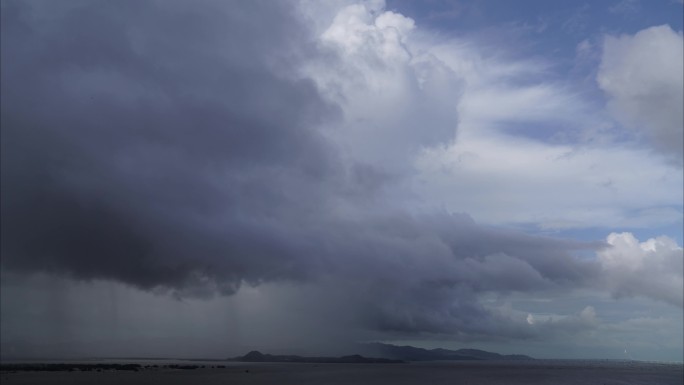 深圳海面雨前 大风 风云变幻 雨云天空