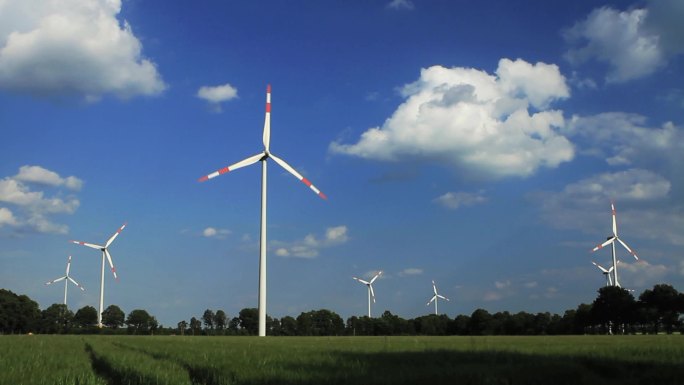 德国下萨克森州的风力涡轮机