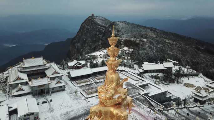 峨眉山金顶雪景