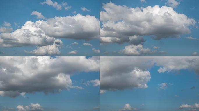 白云飘动舒展膨胀延时摄影