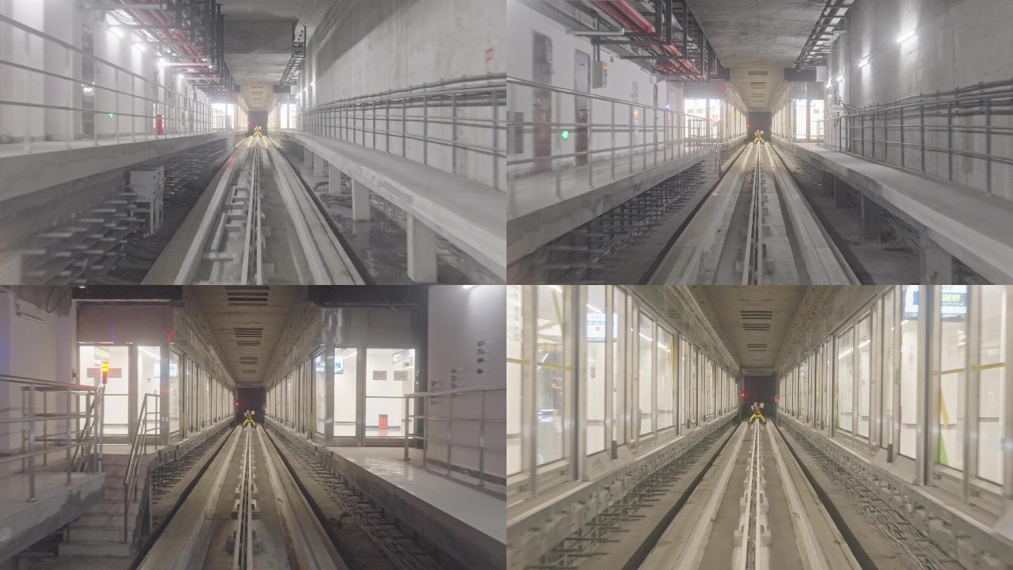 4K正版-机场地铁接驳车隧道铁轨 04