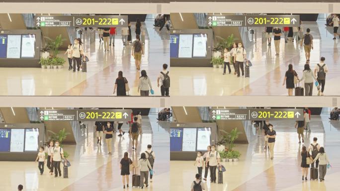 4K正版-机场航站楼候机大厅的旅客 10