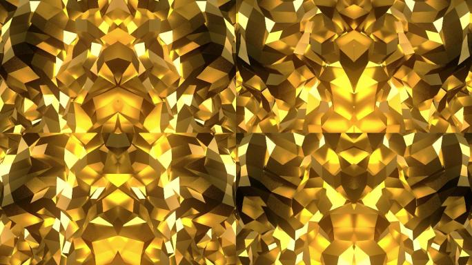 【4K时尚背景】几何黄金镜像华丽璀璨图形