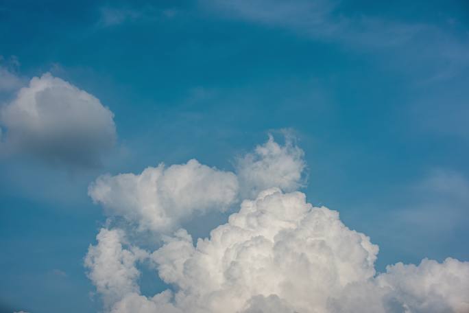 蓝天白云秃积雨云延时摄影空镜素材