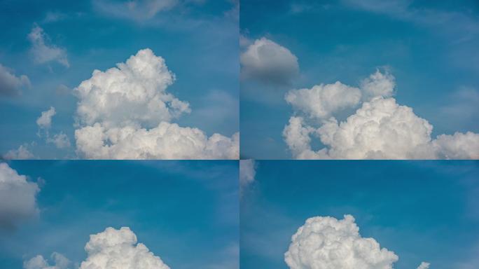 蓝天白云秃积雨云延时摄影空镜素材