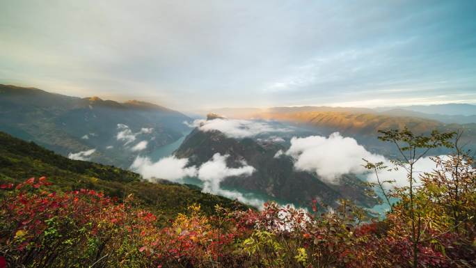 湖北恩施巴东大面山巫峡云海4K