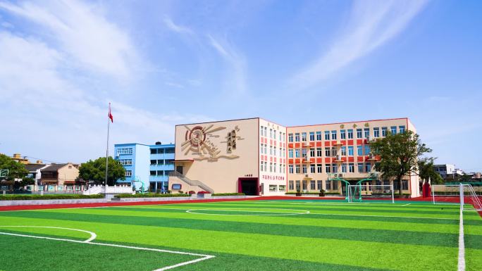 宁波北仑霞浦学校教学楼延时摄影