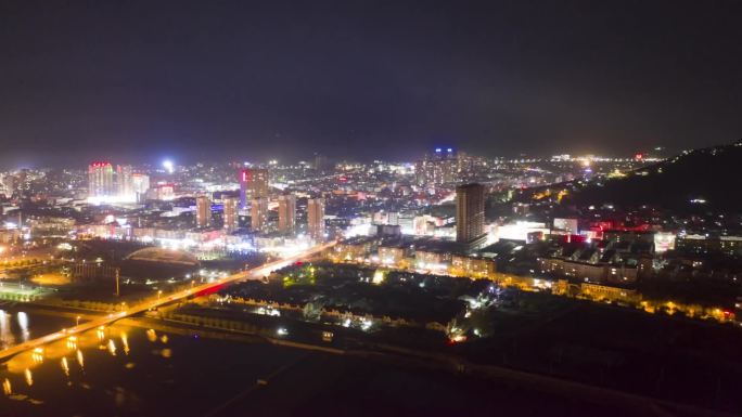 淅川夜景航拍延时