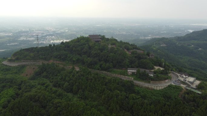 四川省成都市龙泉驿区金龙寺航拍